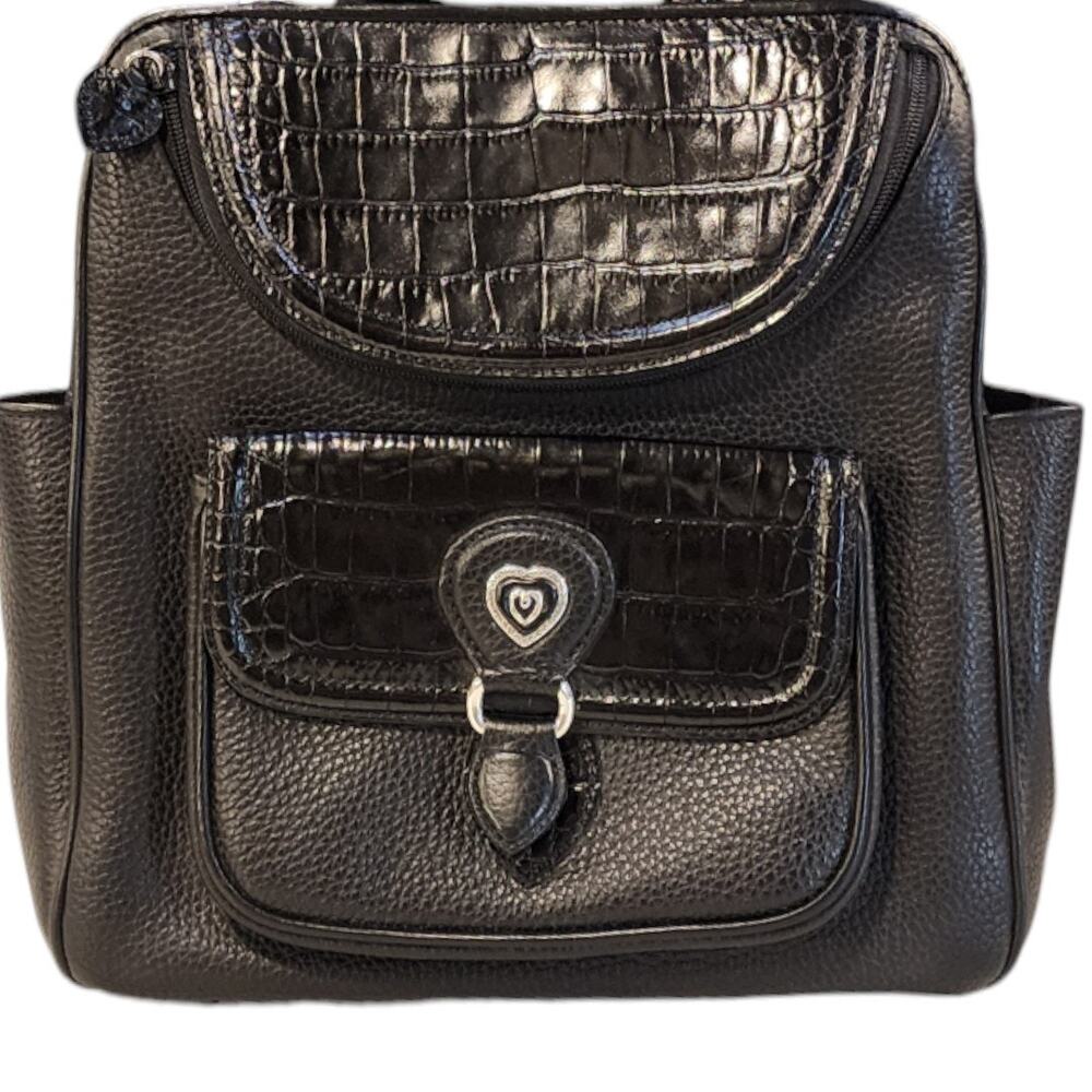 Brighton Donatella Pebble Leather Organizer Wallet Backpack Shoulder Bag
